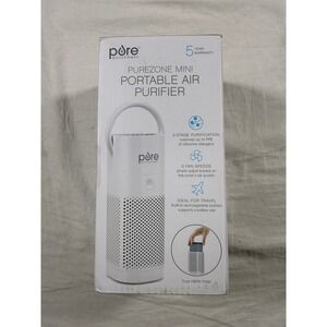Pure Enrichment PureZone Mini Portable Air Purifier White NEW HEPA Filter